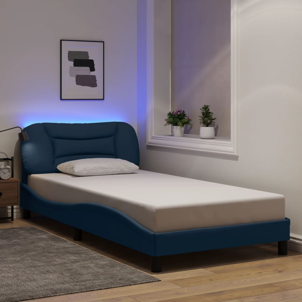 Cadre De Lit Avec Led Sans Matelas Hvar Tissu