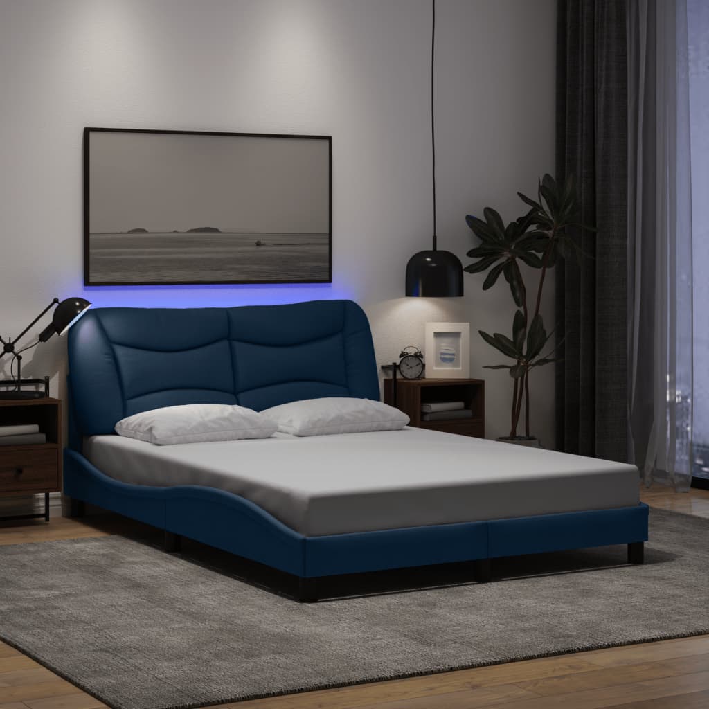 Cadre De Lit Avec Led Sans Matelas Hvar Tissu
