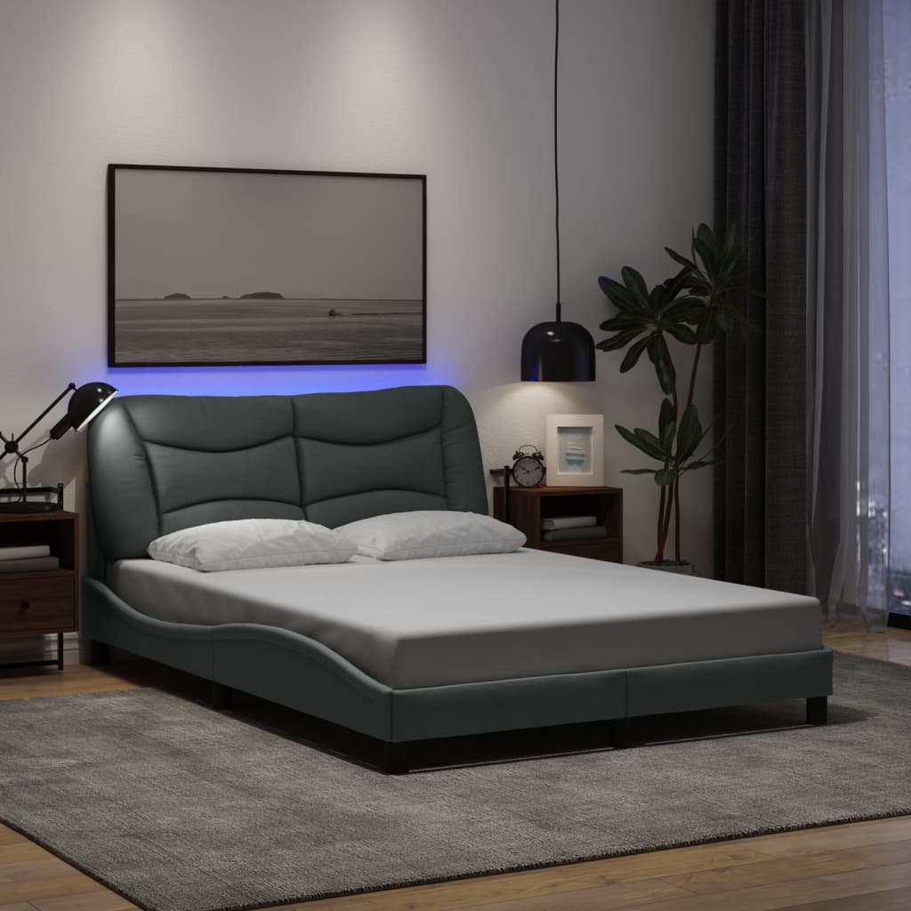Cadre De Lit Avec Led Sans Matelas Hvar Tissu