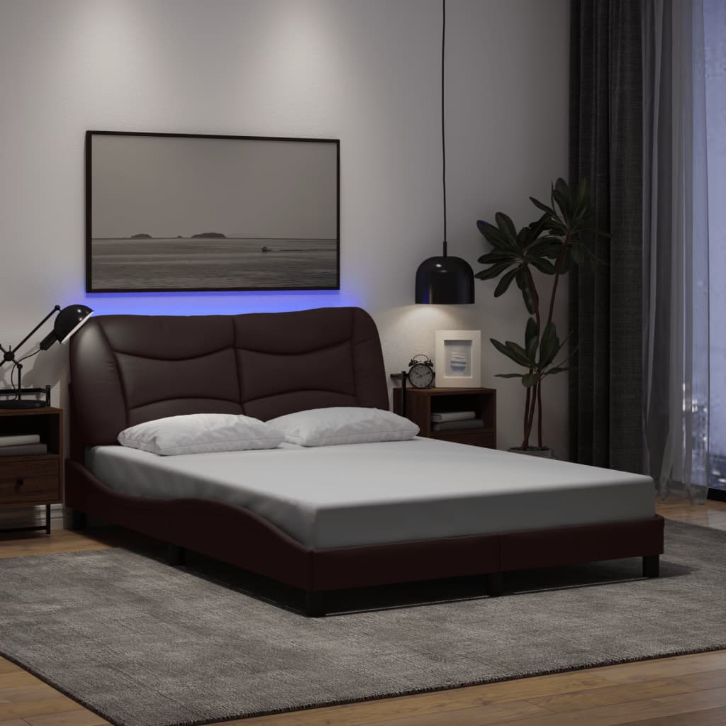 Cadre De Lit Avec Led Sans Matelas Hvar Tissu
