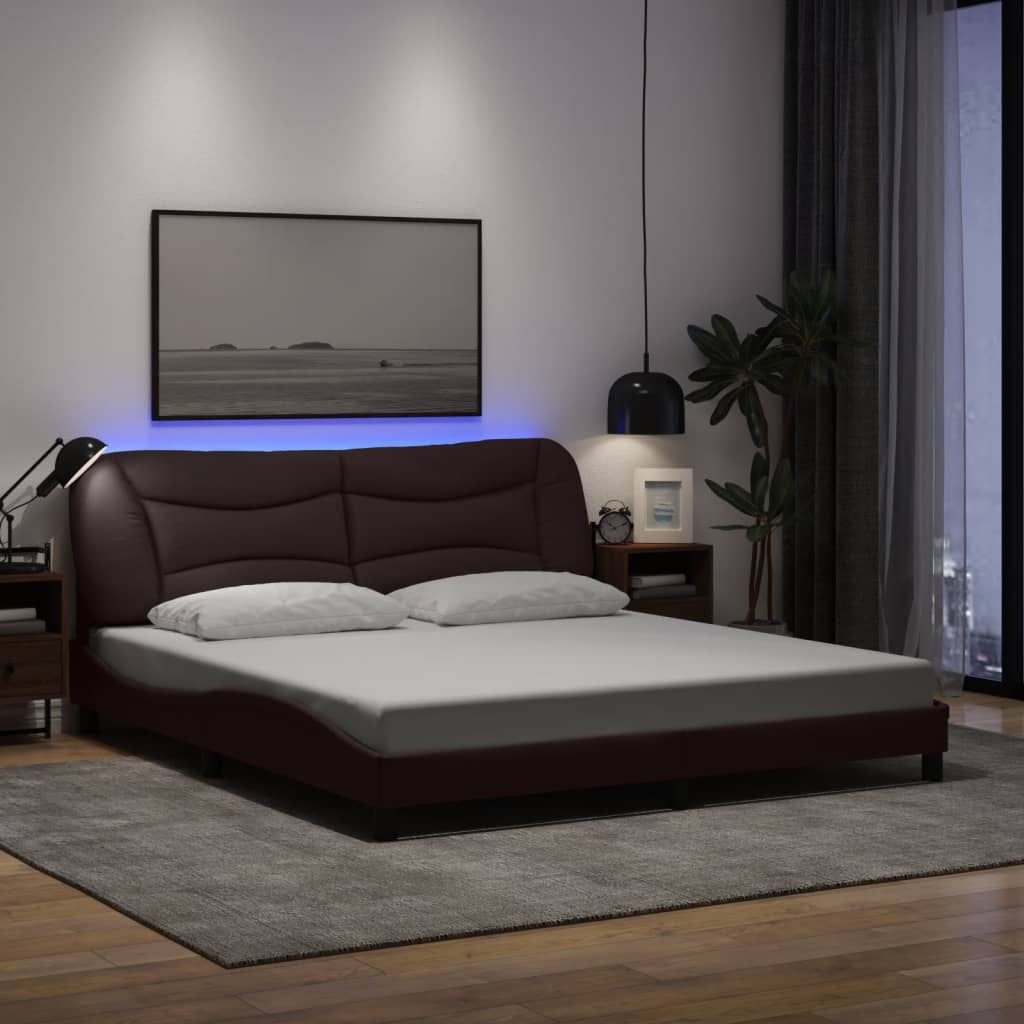 Cadre De Lit Avec Led Sans Matelas Hvar Tissu