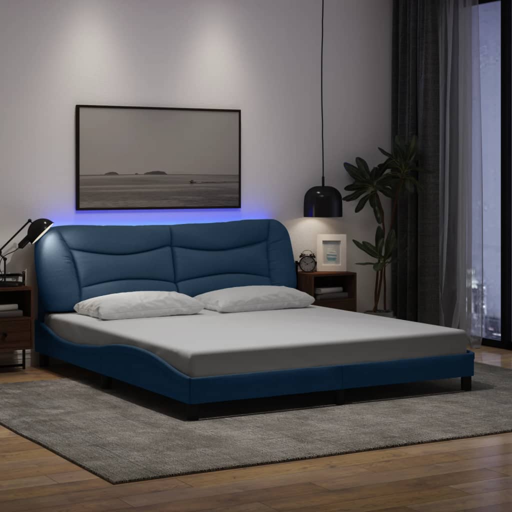 Cadre De Lit Avec Led Sans Matelas Hvar Tissu
