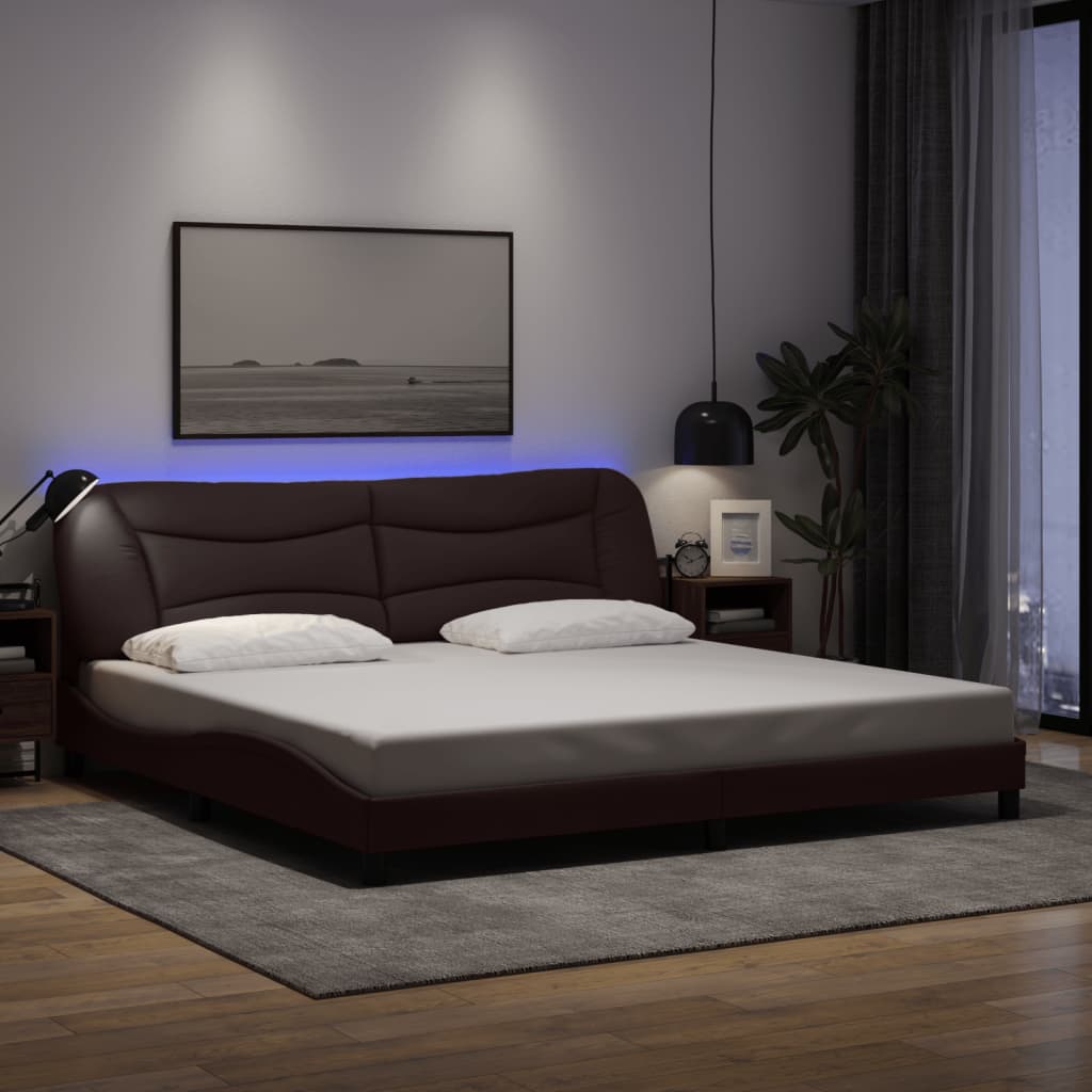 Cadre De Lit Avec Led Sans Matelas Hvar Tissu