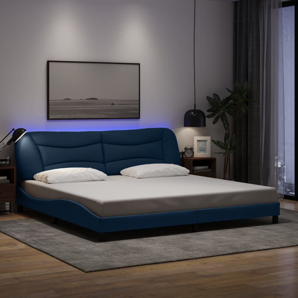 Cadre De Lit Avec Led Sans Matelas Hvar Tissu