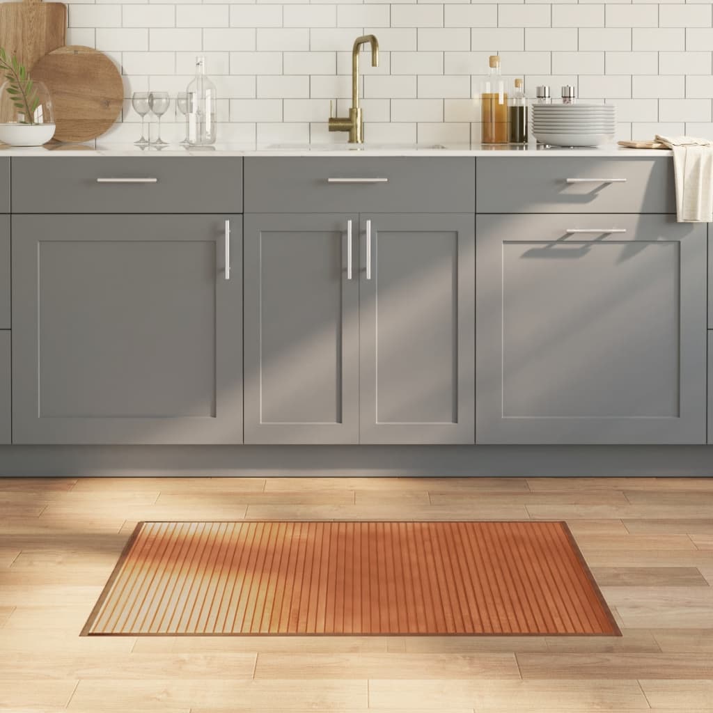 Tapis Rectangulaire Naturel Clair Bambou