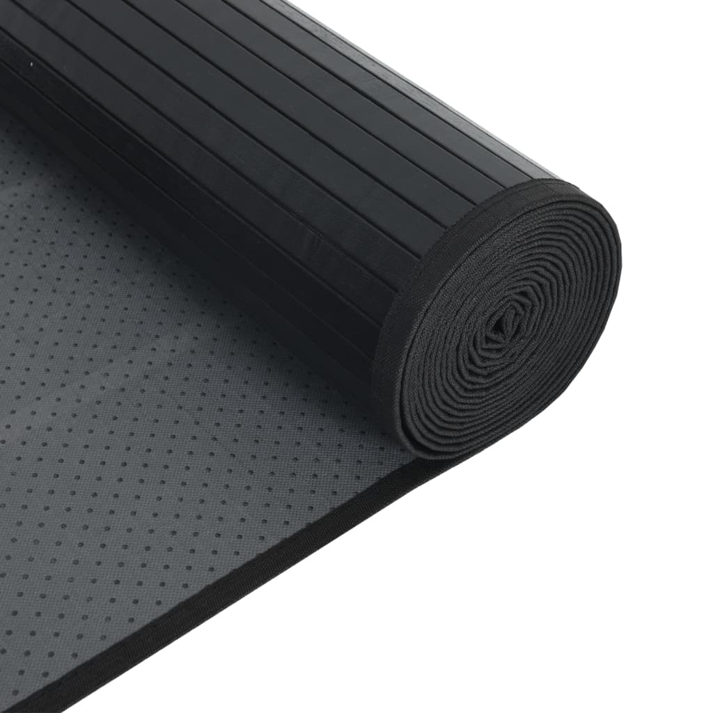 Tapis Rectangulaire Noir 70X100 Cm Bambou