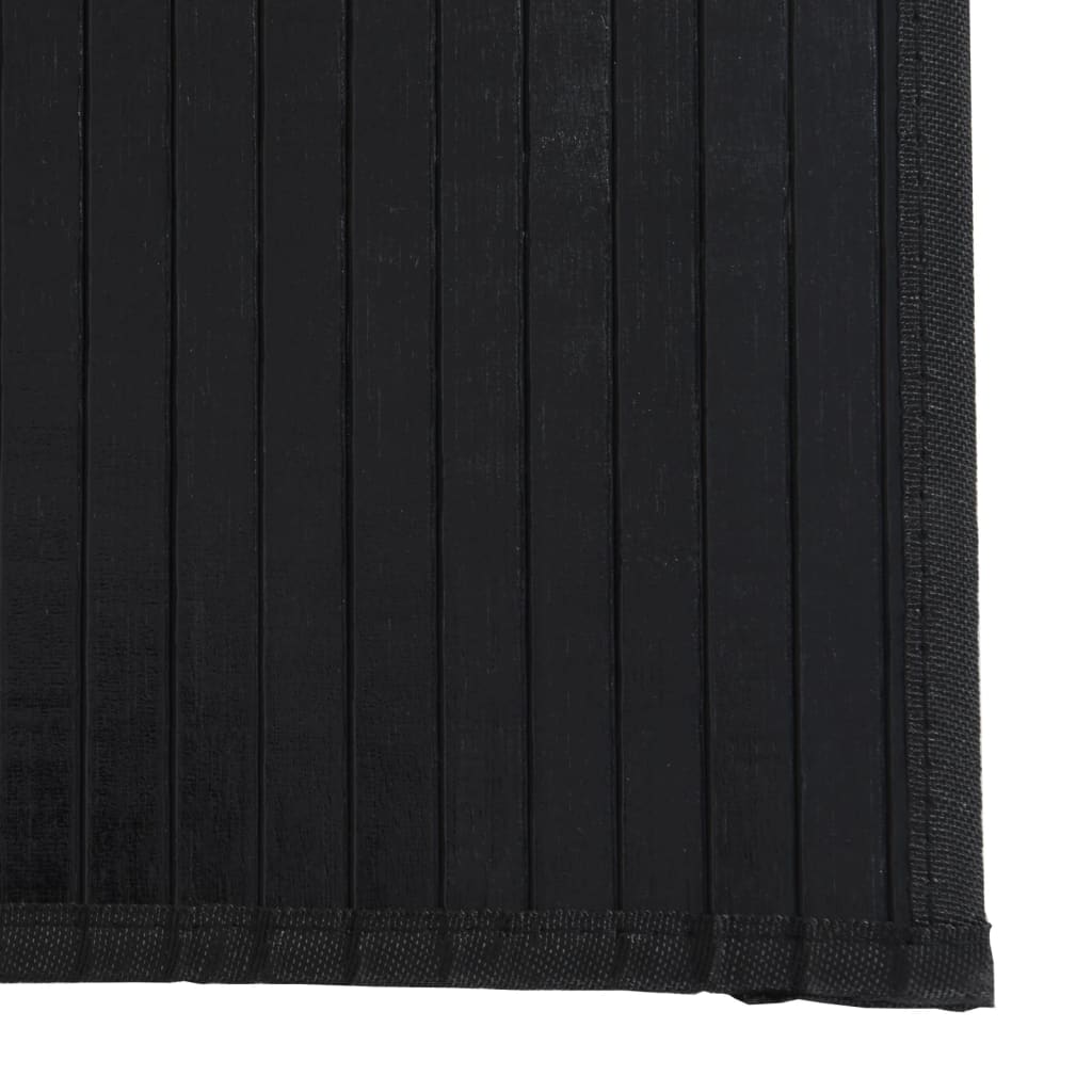 Tapis Rectangulaire Noir 70X100 Cm Bambou