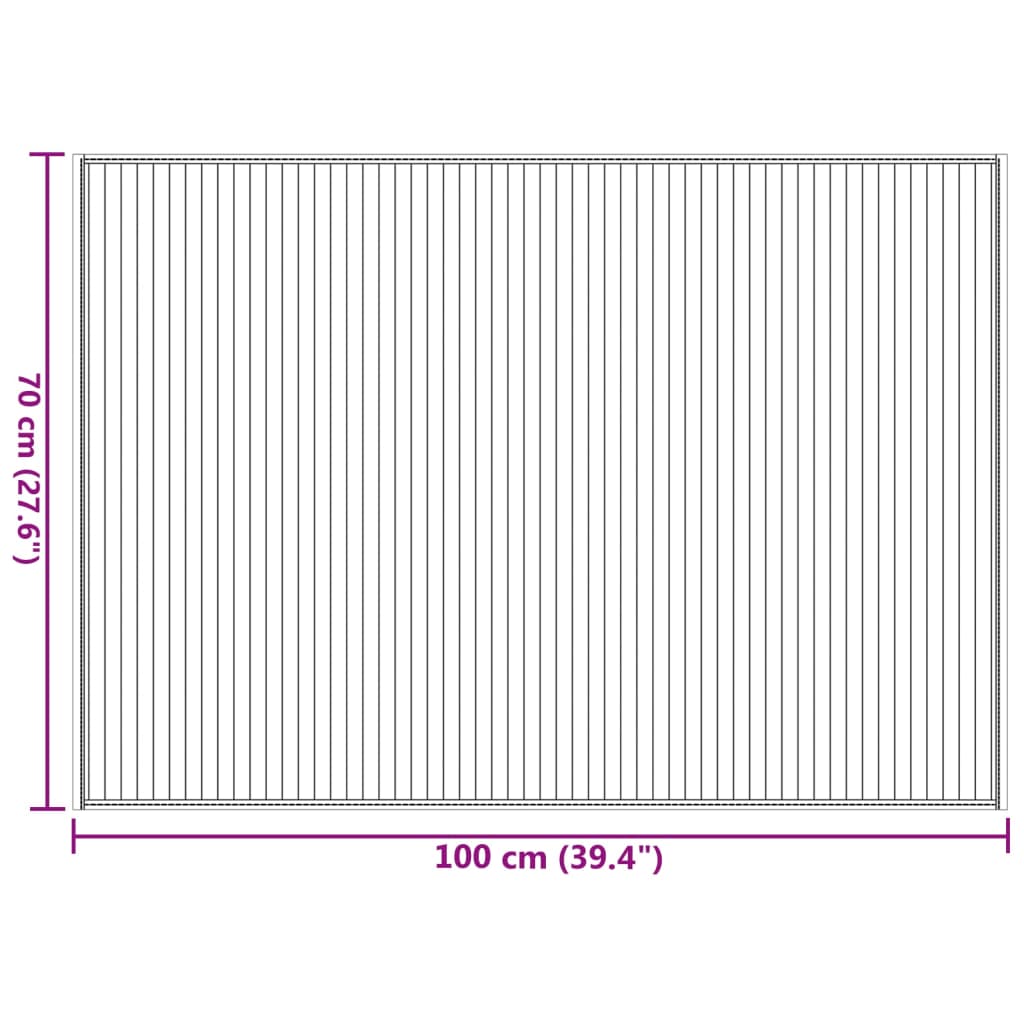 Tapis Rectangulaire Noir 70X100 Cm Bambou