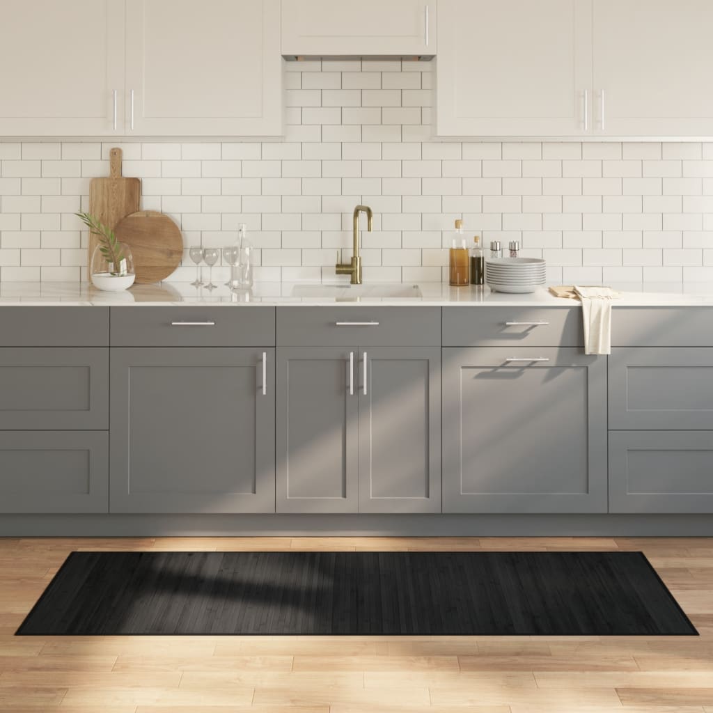Tapis Rectangulaire Naturel Clair Bambou