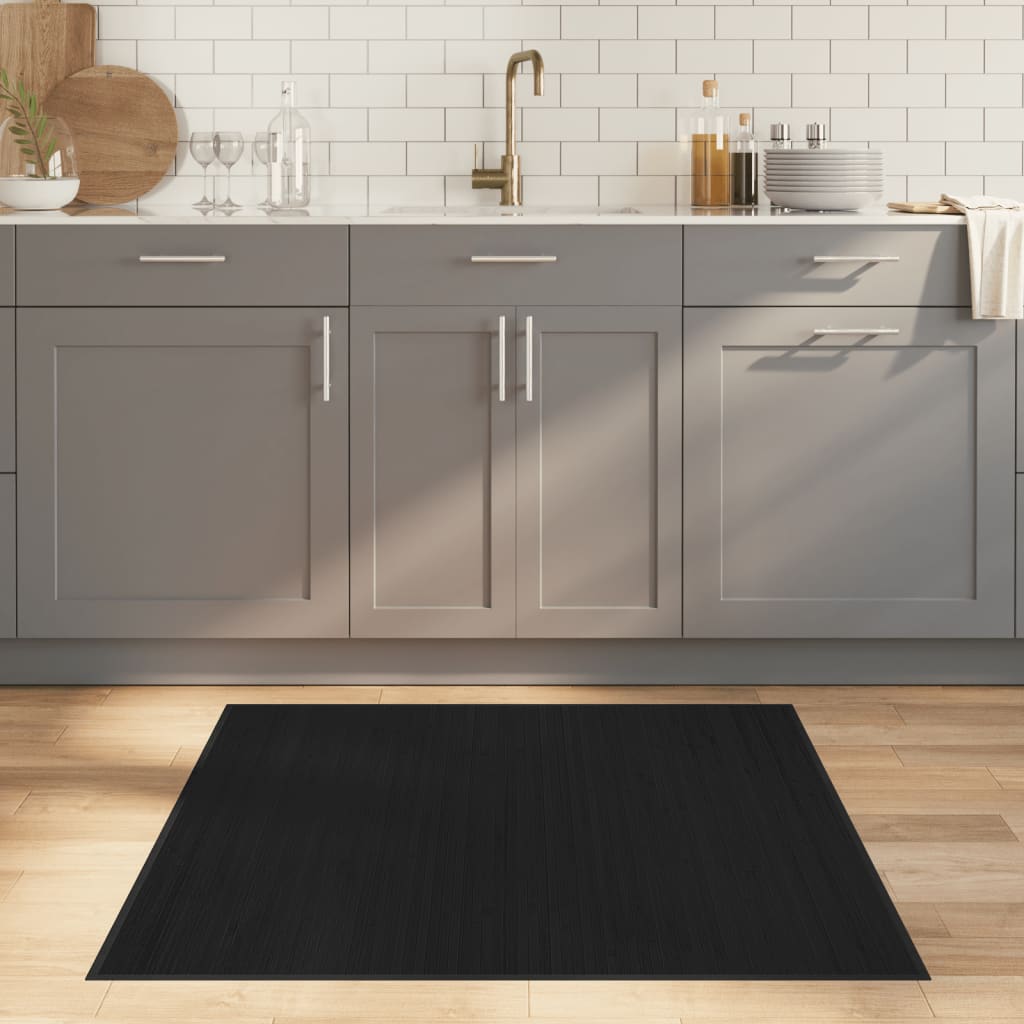 Tapis Rectangulaire Naturel Clair Bambou