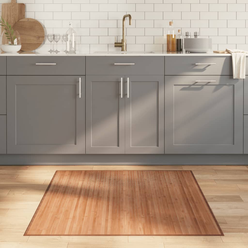 Tapis Rectangulaire Naturel Clair Bambou