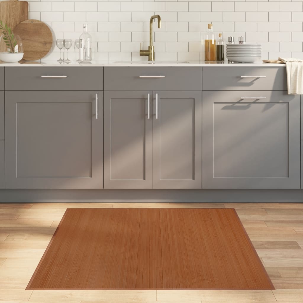 Tapis Rectangulaire Naturel Clair Bambou