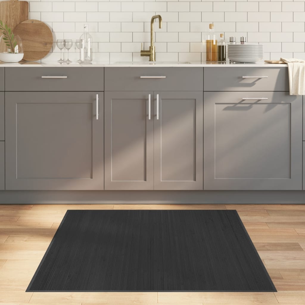 Tapis Rectangulaire Naturel Clair Bambou