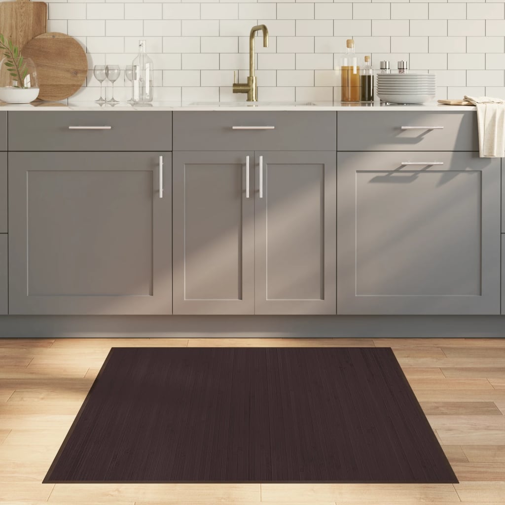 Tapis Rectangulaire Naturel Clair Bambou