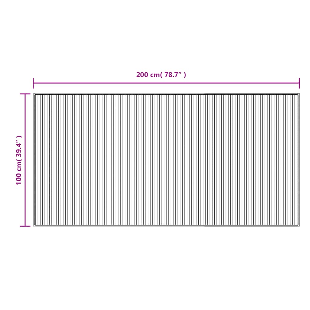 Tapis Rectangulaire Bambou Marron