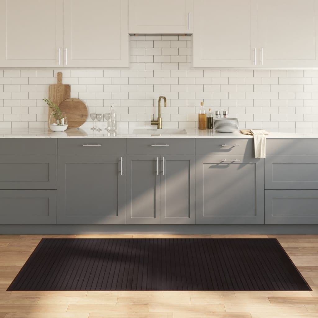 Tapis Rectangulaire Naturel Clair Bambou