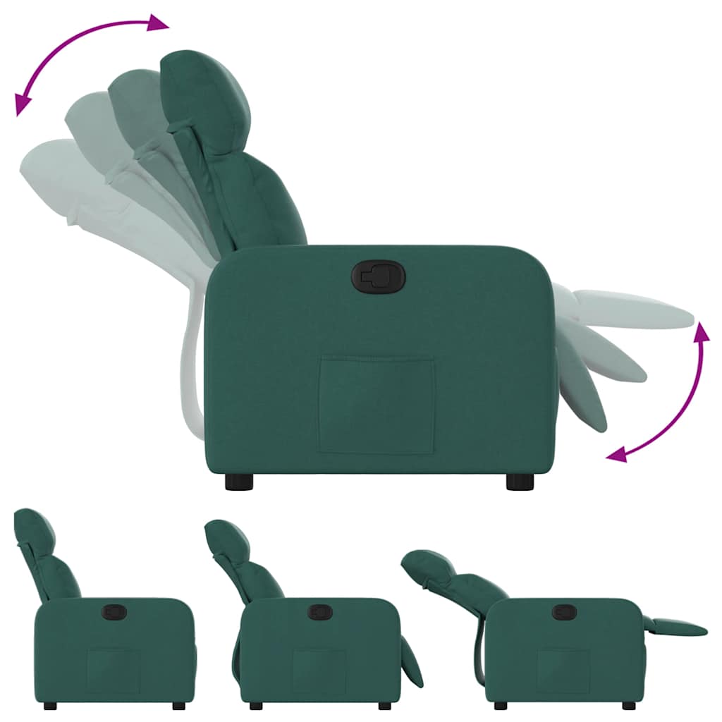 Fauteuil Inclinable Tissu Vert Foncé
