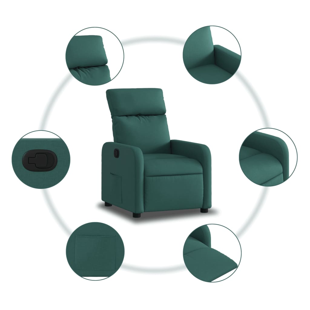 Fauteuil Inclinable Tissu Vert Foncé