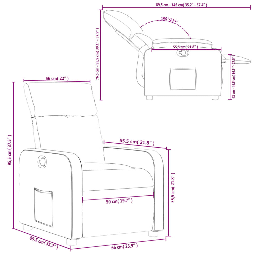 Fauteuil Inclinable Tissu Vert Foncé