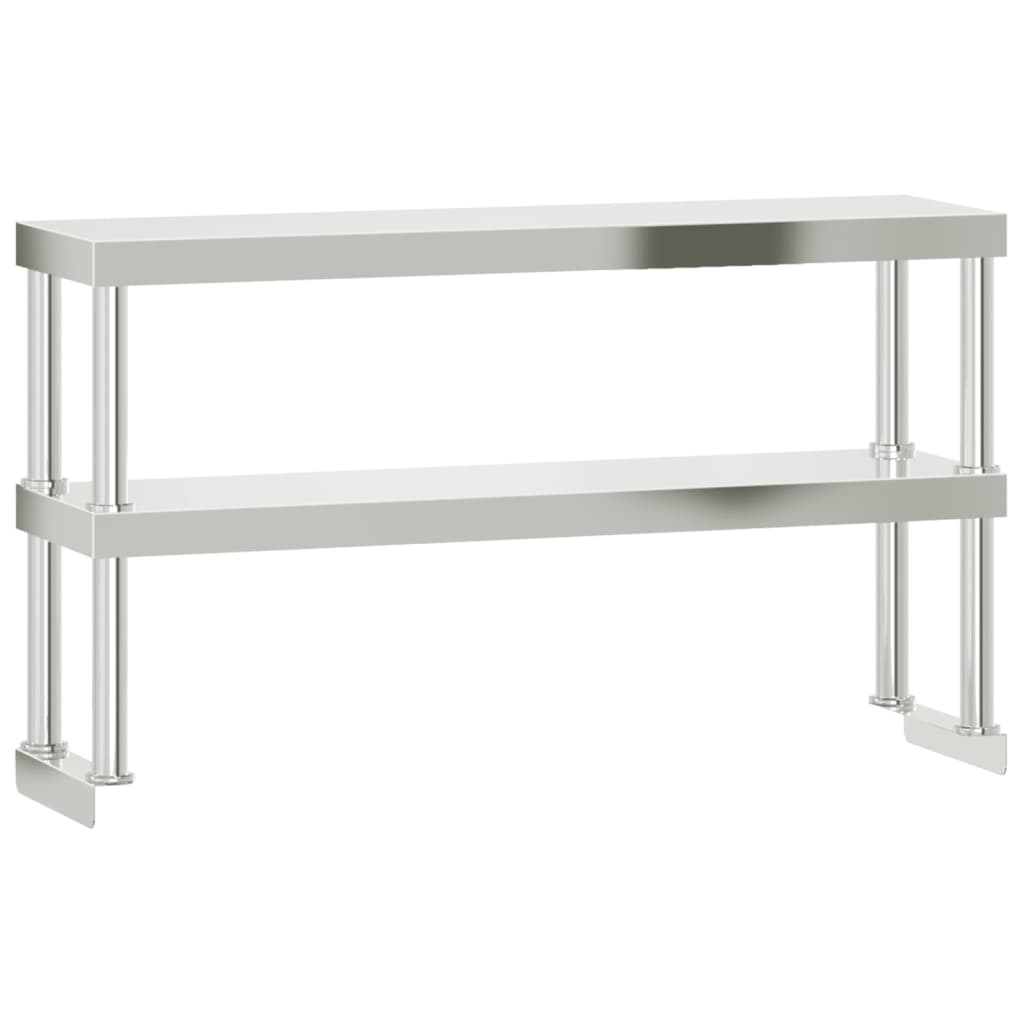 Étagère De Table De Travail À 2 Niveaux Inox