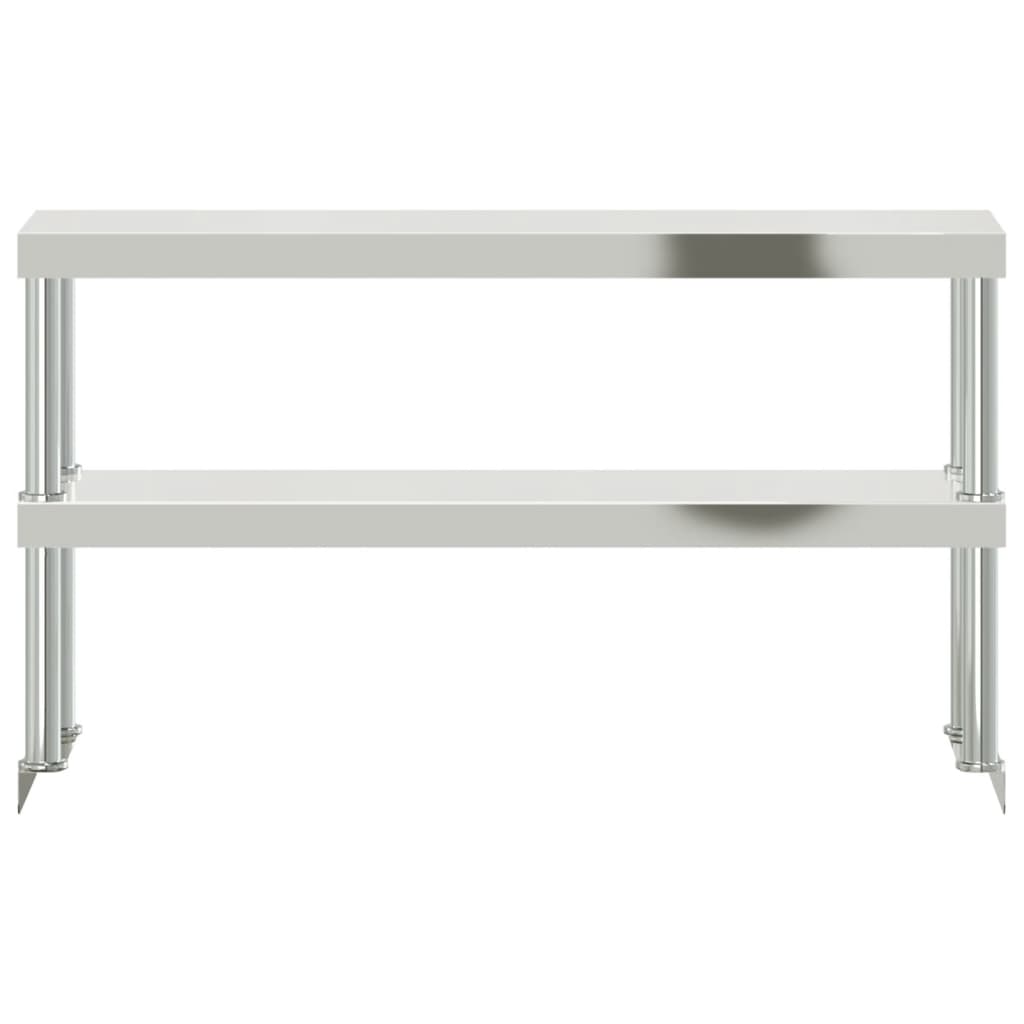 Étagère De Table De Travail À 2 Niveaux Inox