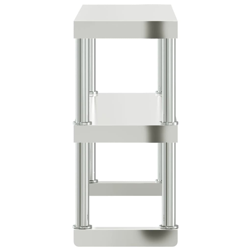 Étagère De Table De Travail À 2 Niveaux Inox