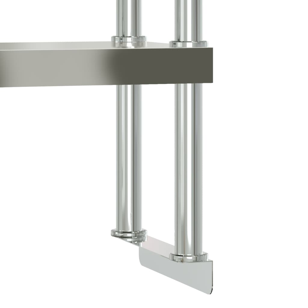 Étagère De Table De Travail À 2 Niveaux Inox