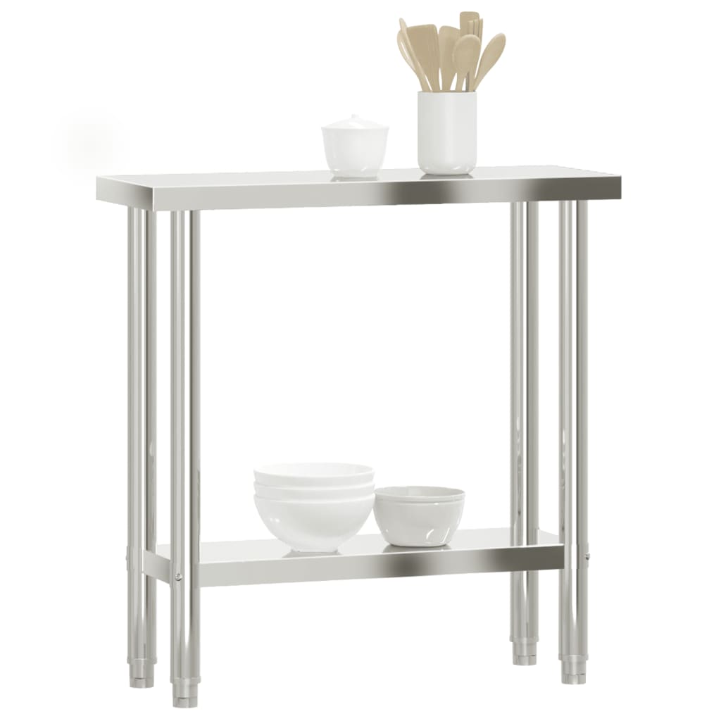 Table De Travail De Cuisine 82,5X30X85 Cm Acier Inoxydable