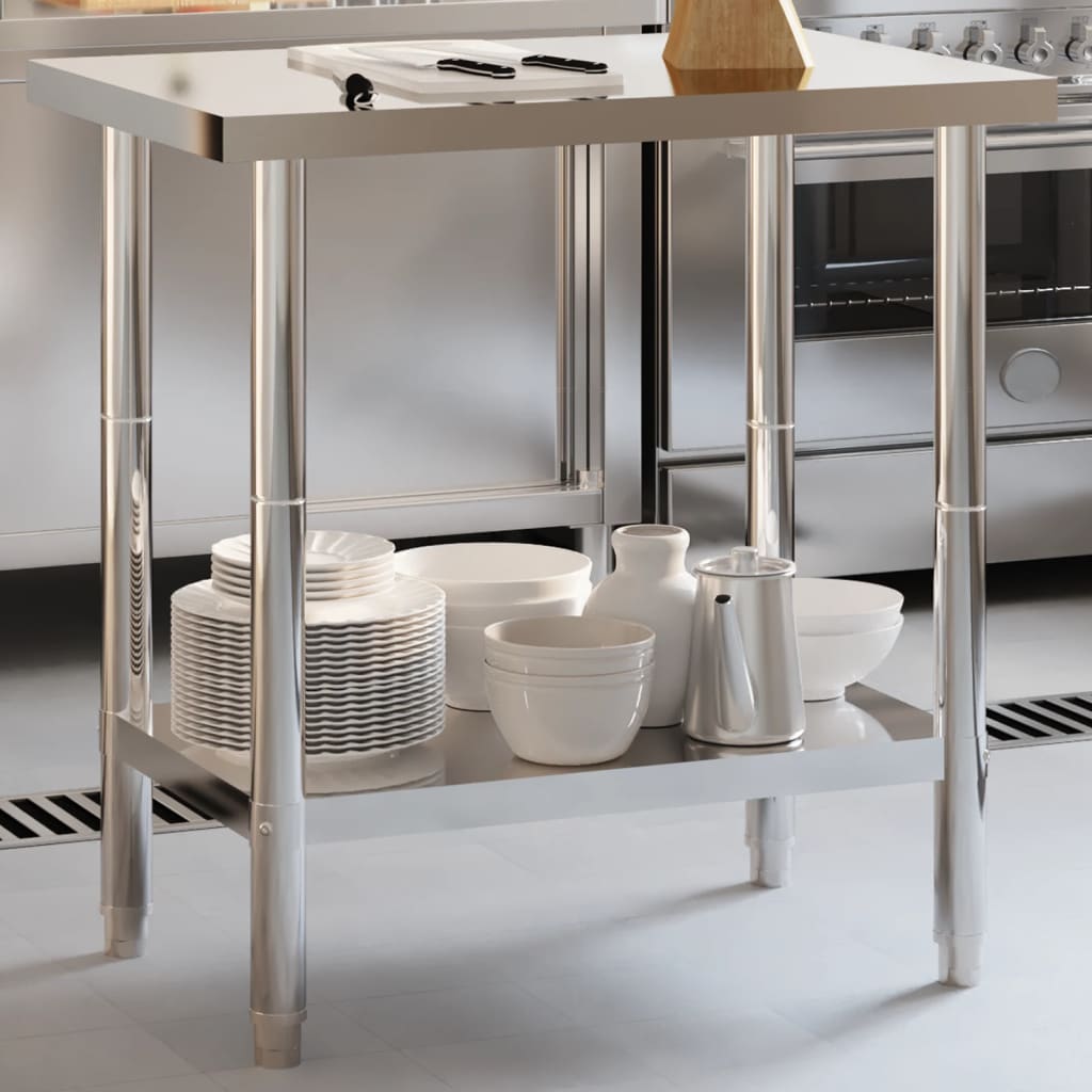 Table De Travail De Cuisine 82,5X30X85 Cm Acier Inoxydable