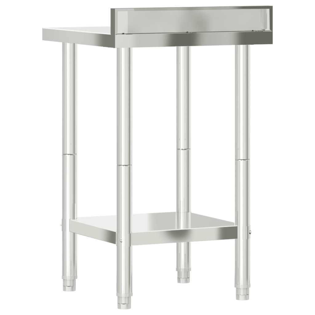 Table De Travail De Cuisine Avec Dosseret Inox