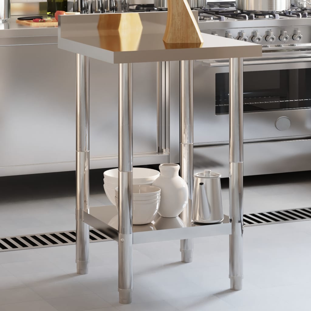 Table De Travail De Cuisine Avec Dosseret Inox