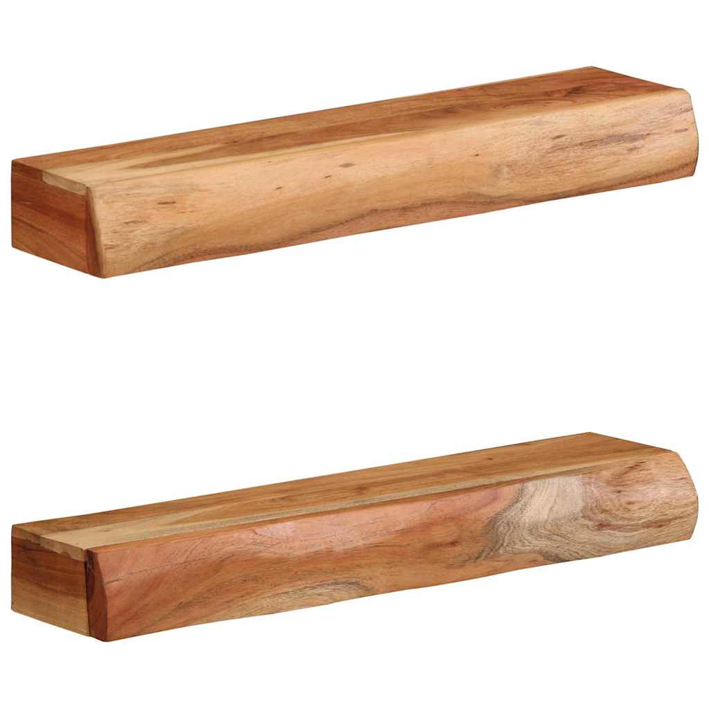 Étagères Murales 2 Pcs Bois Massif D'acacia