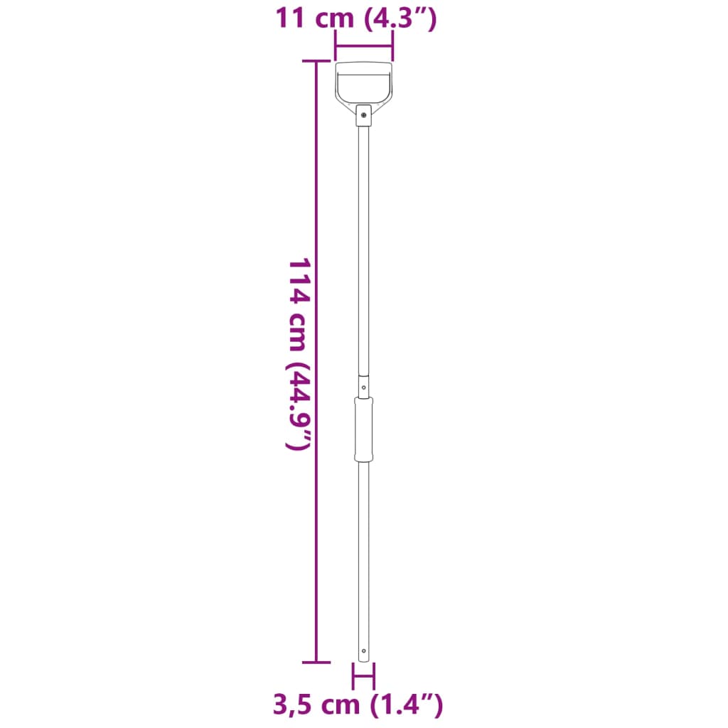 Poignée De Fourche Ø11X114 Cm Argenté Acier
