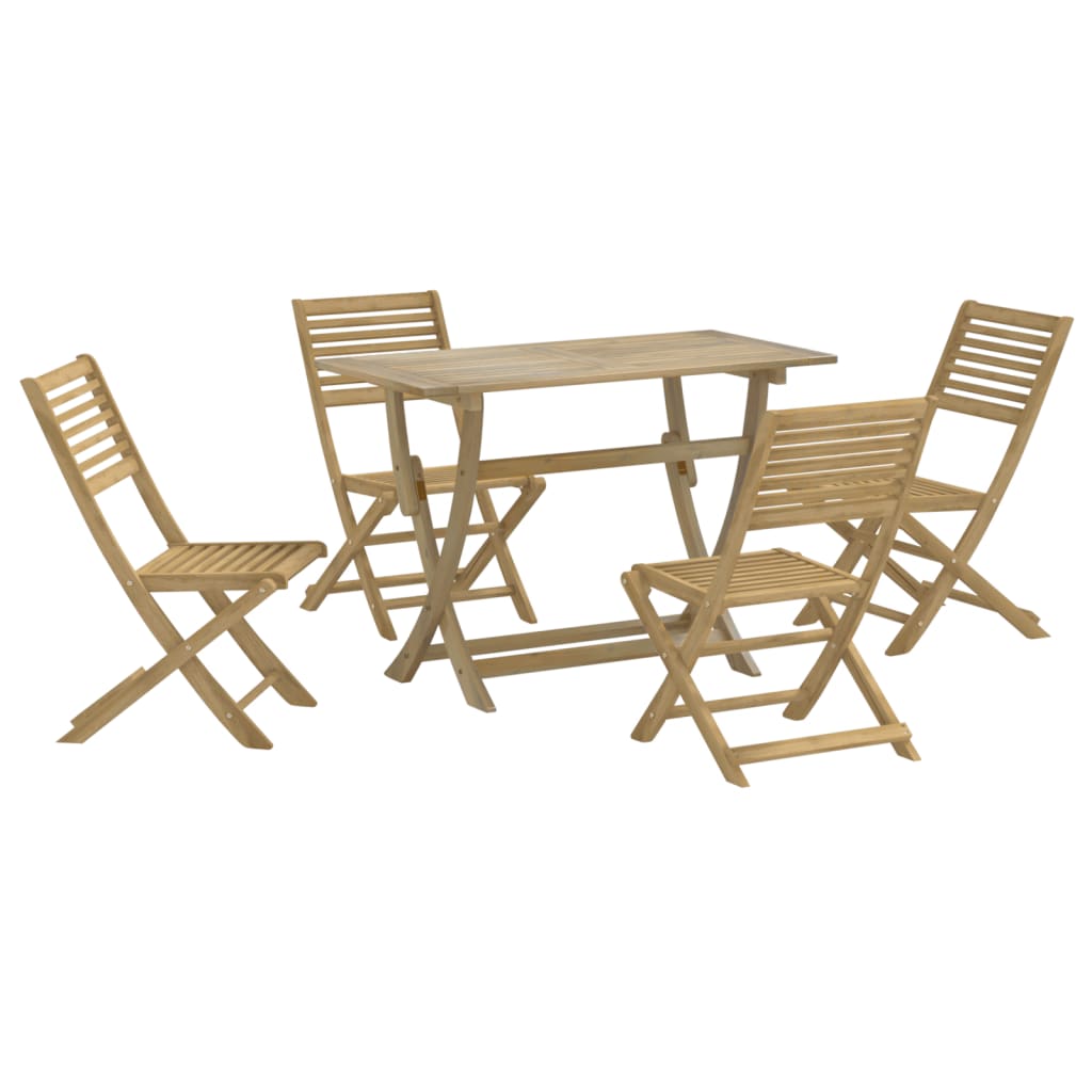 Ensemble À Manger De Jardin 5 Pcs Bois D'acacia Solide
