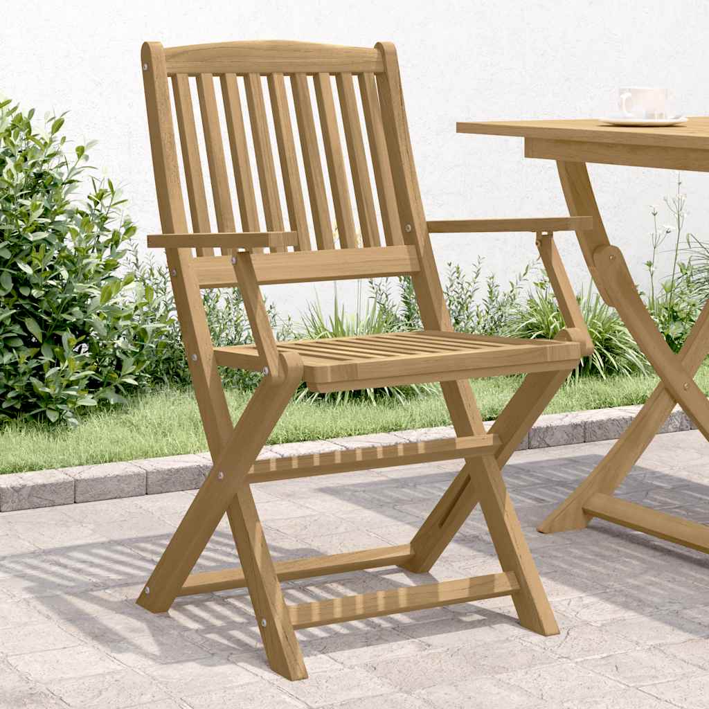 Chaises Pliantes, Lot De 2, 57 X 48,5 X 90 Cm, En Bois D'acacia Massif