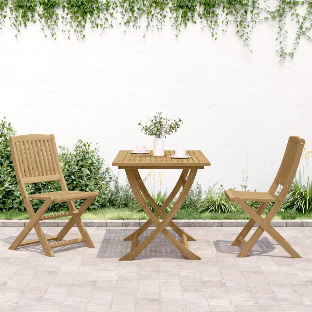 Chaises Pliantes, Lot De 2, 57 X 48,5 X 90 Cm, En Bois D'acacia Massif