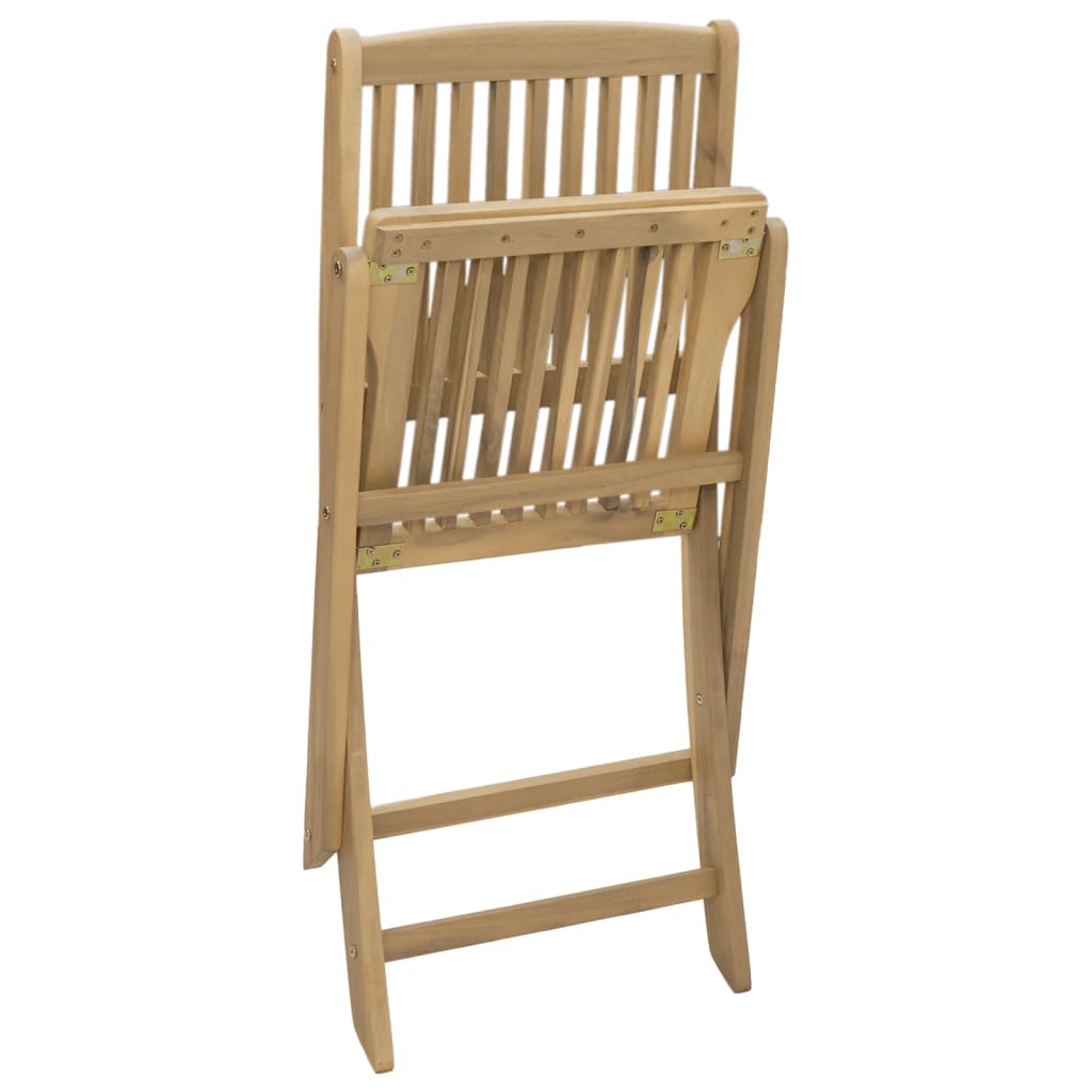Chaises Pliantes, Lot De 2, 57 X 48,5 X 90 Cm, En Bois D'acacia Massif