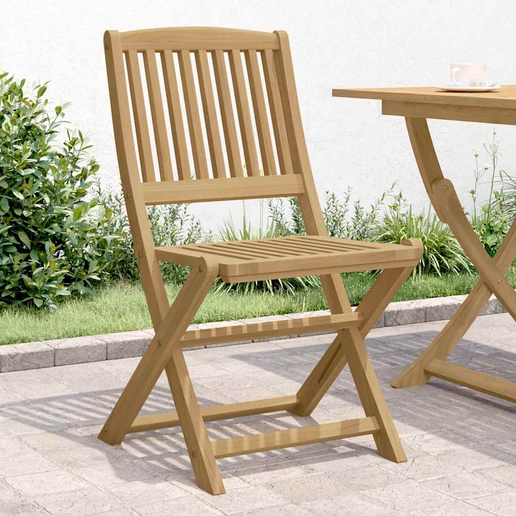 Chaises Pliantes, Lot De 2, 57 X 48,5 X 90 Cm, En Bois D'acacia Massif
