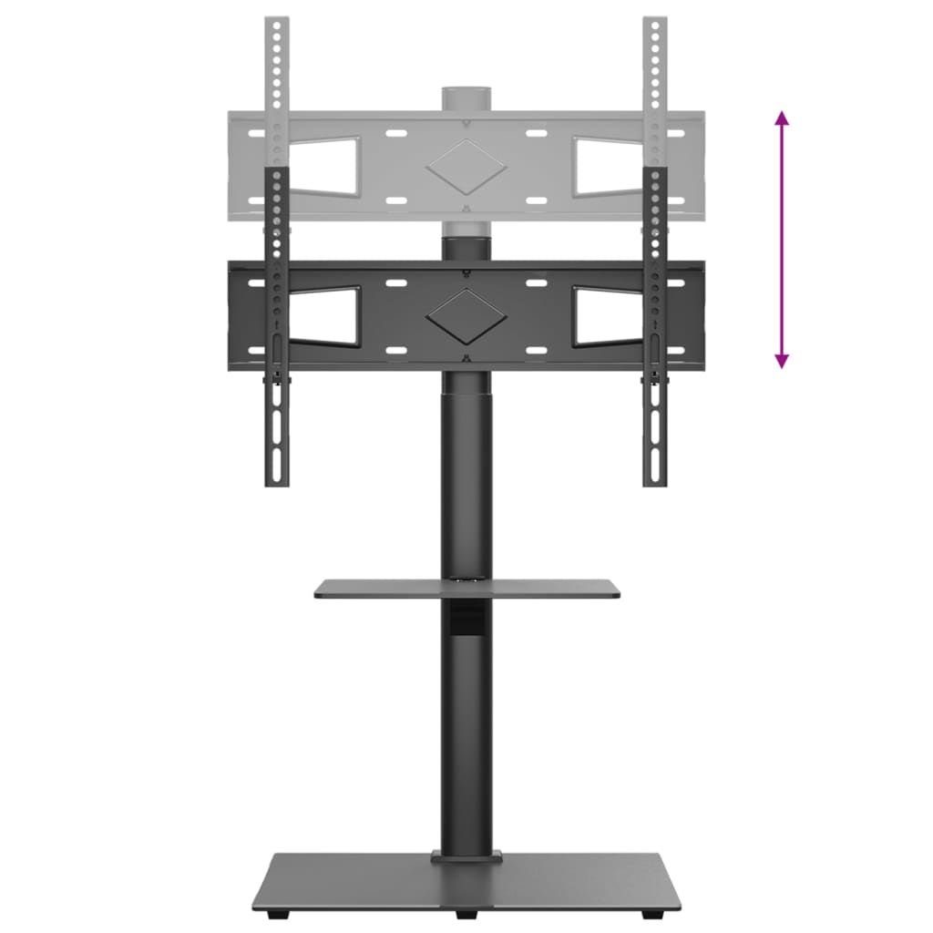 Meuble Tv D'angle 2 Niveaux Pour 32-65 Pouces Noir