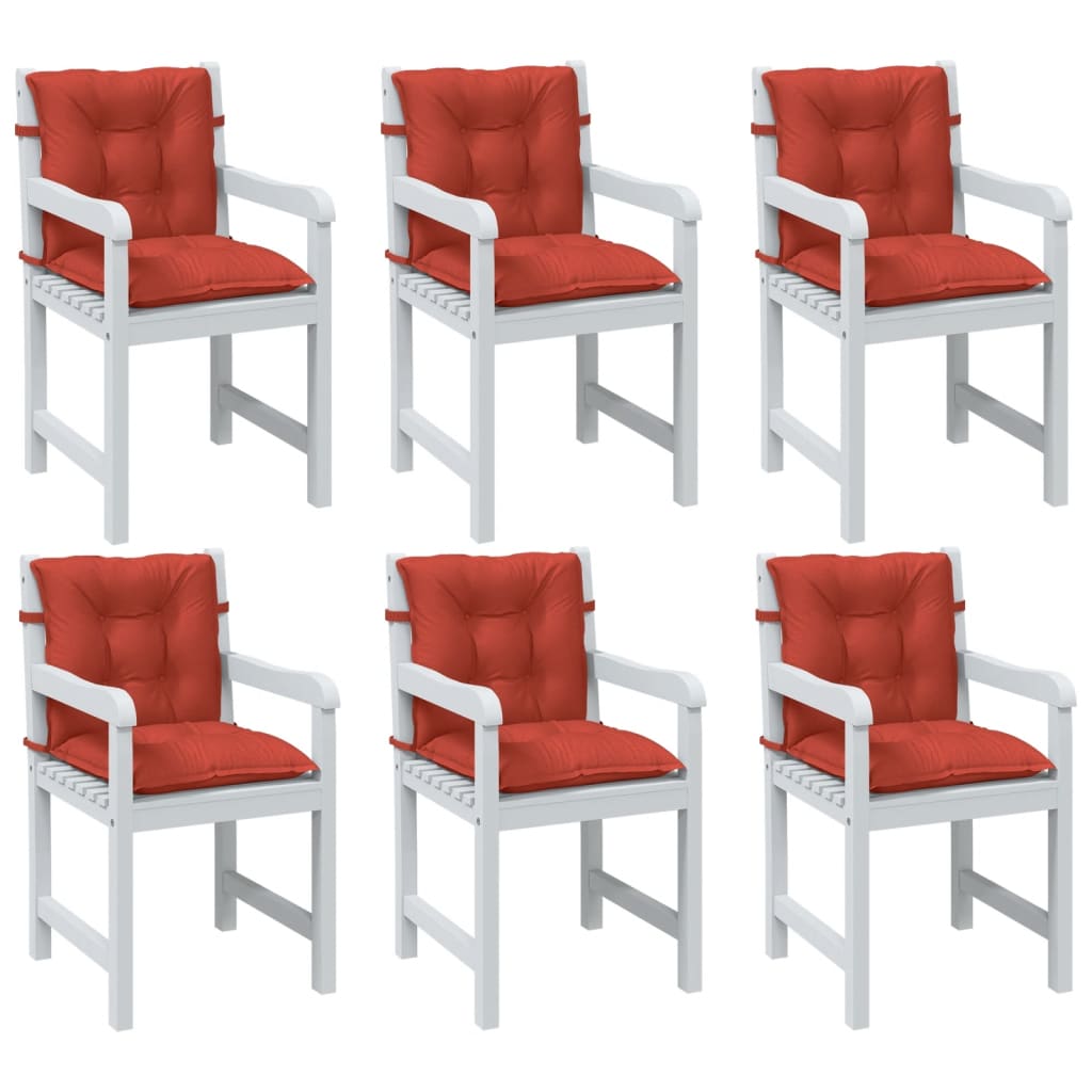 Coussins De Chaise À Dossier Bas Lot De 2 Rouge Mélangé Tissu