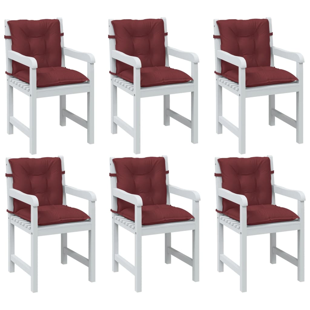 Coussins De Chaise À Dossier Bas Lot De 2 Rouge Mélangé Tissu