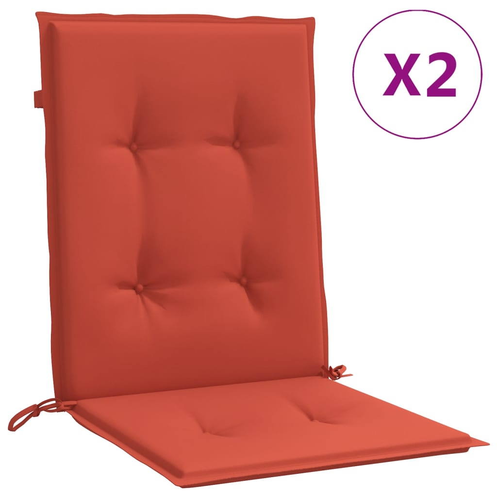 Coussins De Chaise À Dossier Bas Lot De 2 Rouge Mélangé Tissu