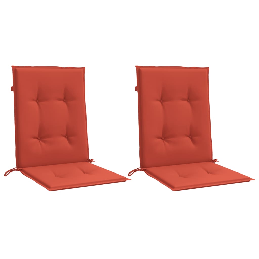 Coussins De Chaise À Dossier Bas Lot De 2 Rouge Mélangé Tissu