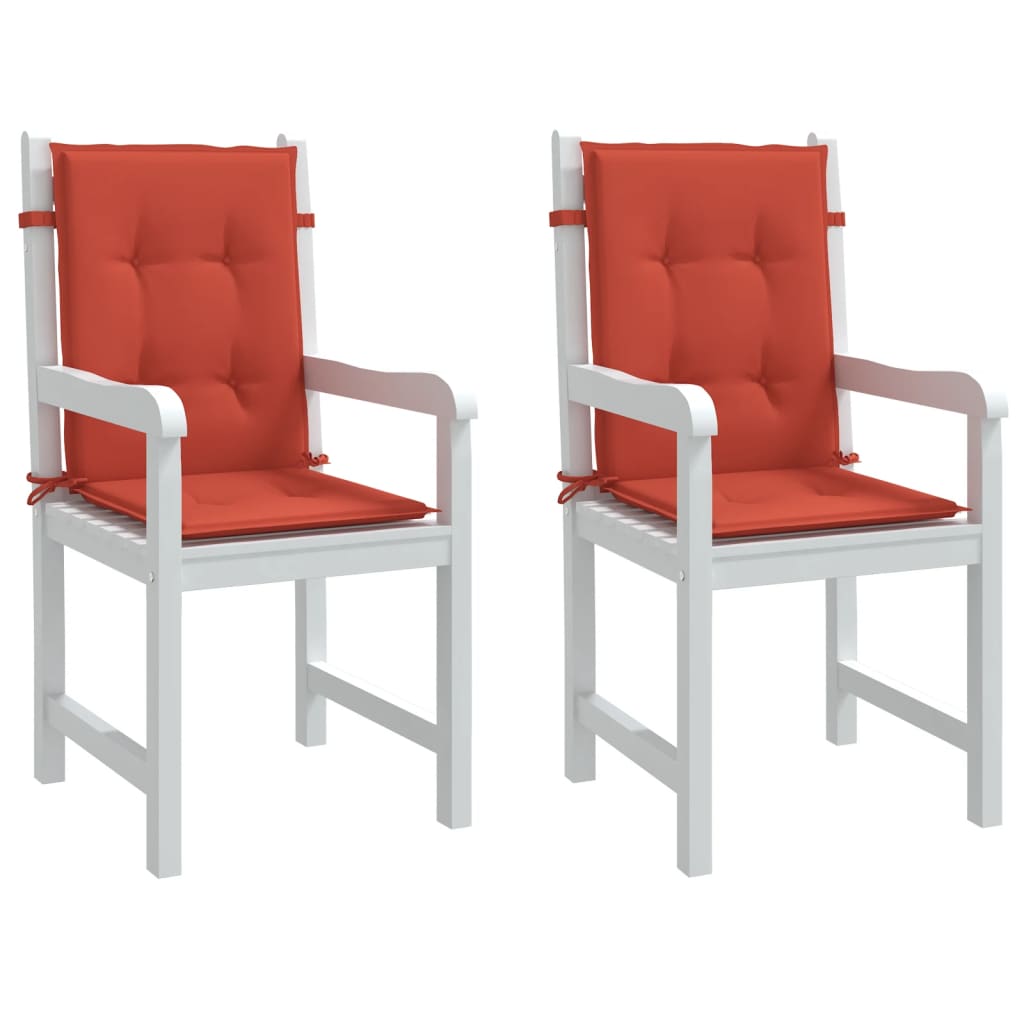Coussins De Chaise À Dossier Bas Lot De 2 Rouge Mélangé Tissu