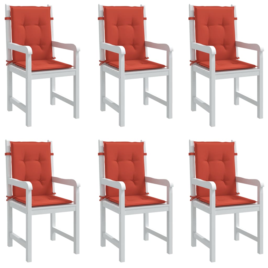Coussins De Chaise À Dossier Bas Lot De 2 Rouge Mélangé Tissu
