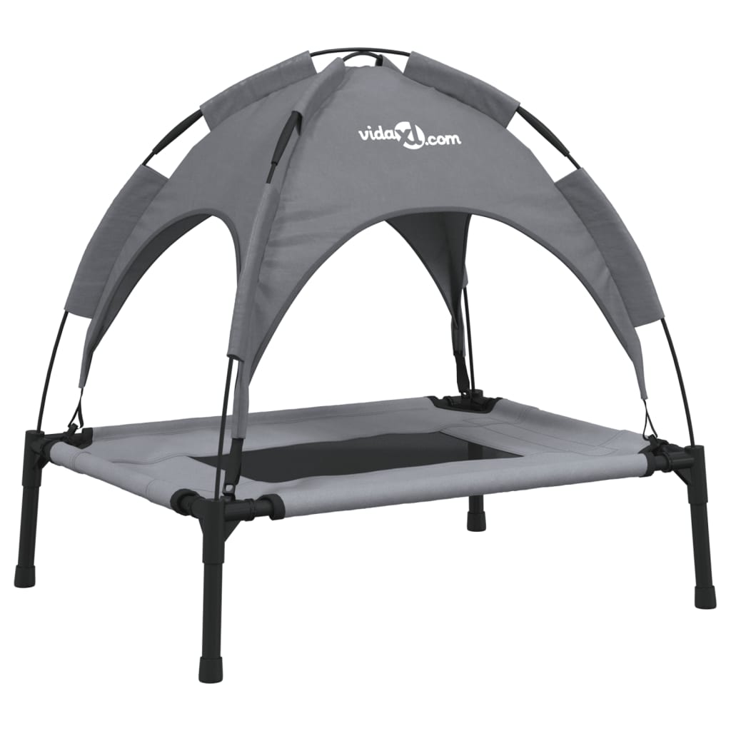Lit Pour Chien Avec Auvent Tissu Oxford Et Acier