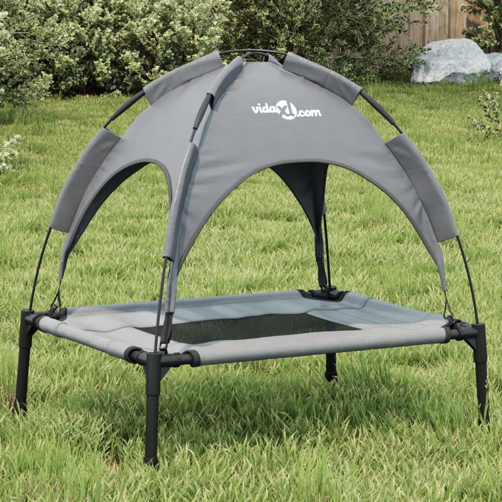 Lit Pour Chien Avec Auvent Tissu Oxford Et Acier