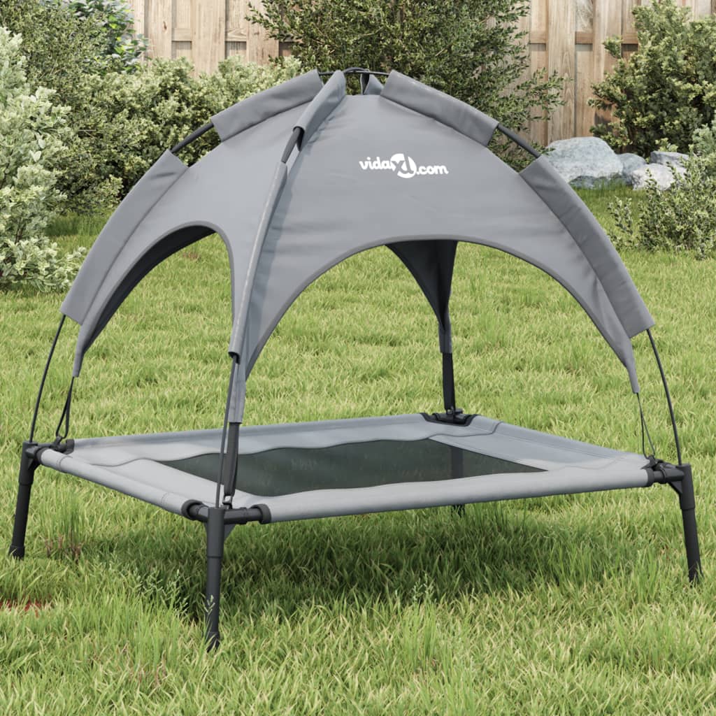 Lit Pour Chien Avec Auvent Tissu Oxford Et Acier