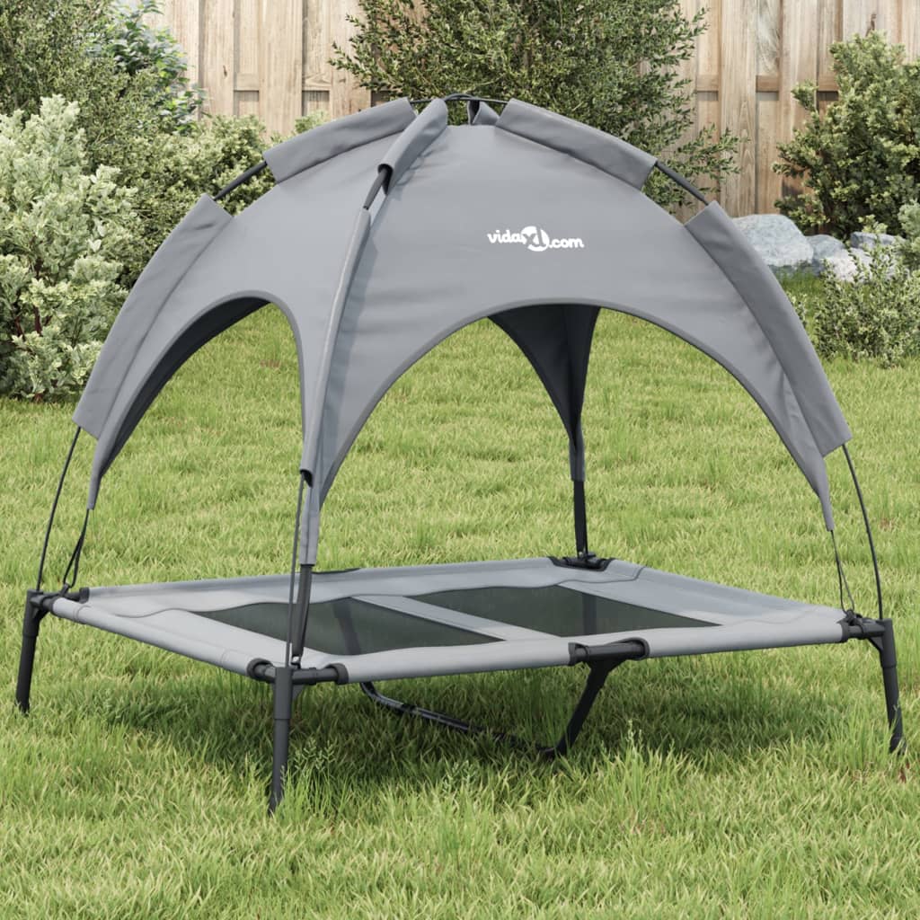 Lit Pour Chien Avec Auvent Tissu Oxford Et Acier