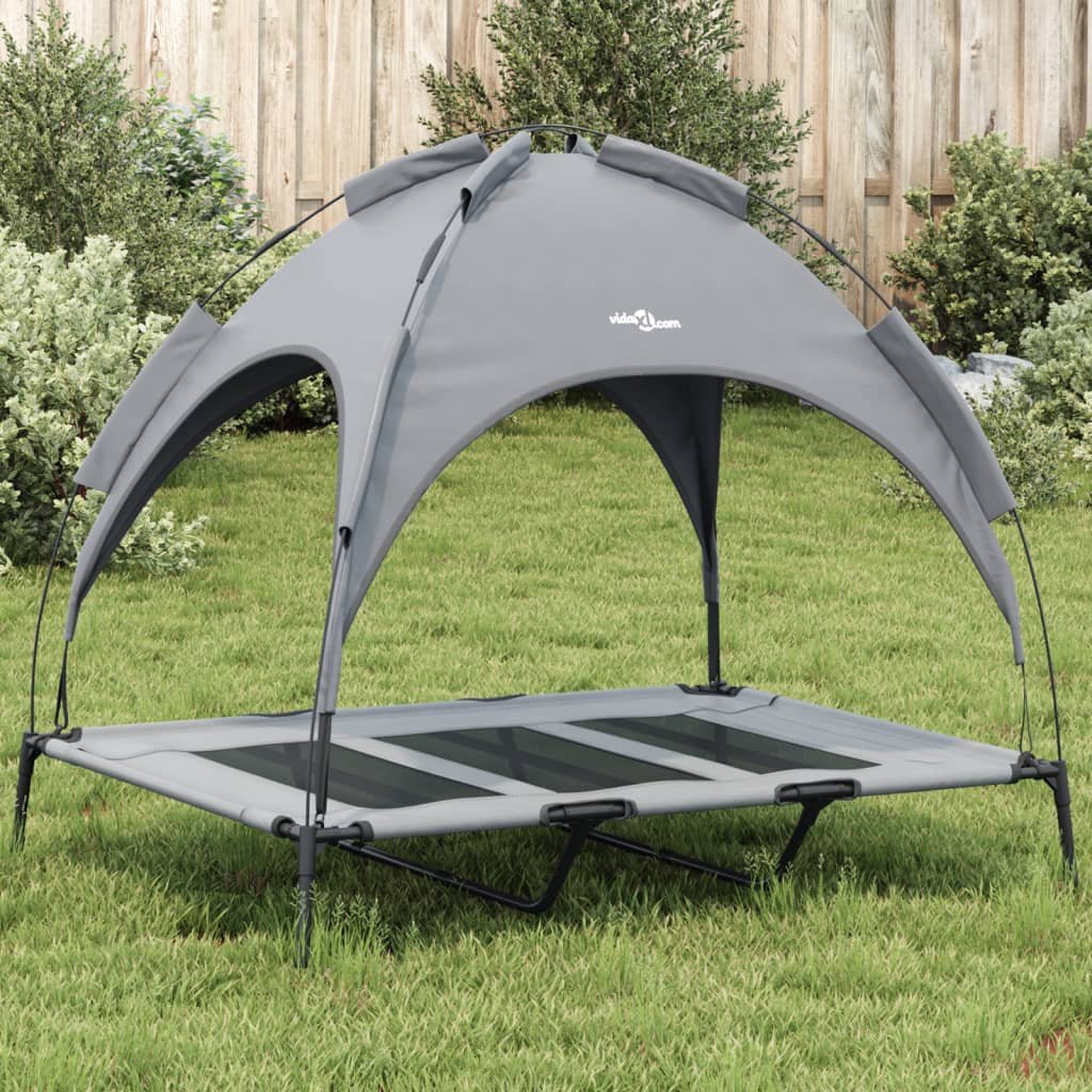 Lit Pour Chien Avec Auvent Tissu Oxford Et Acier